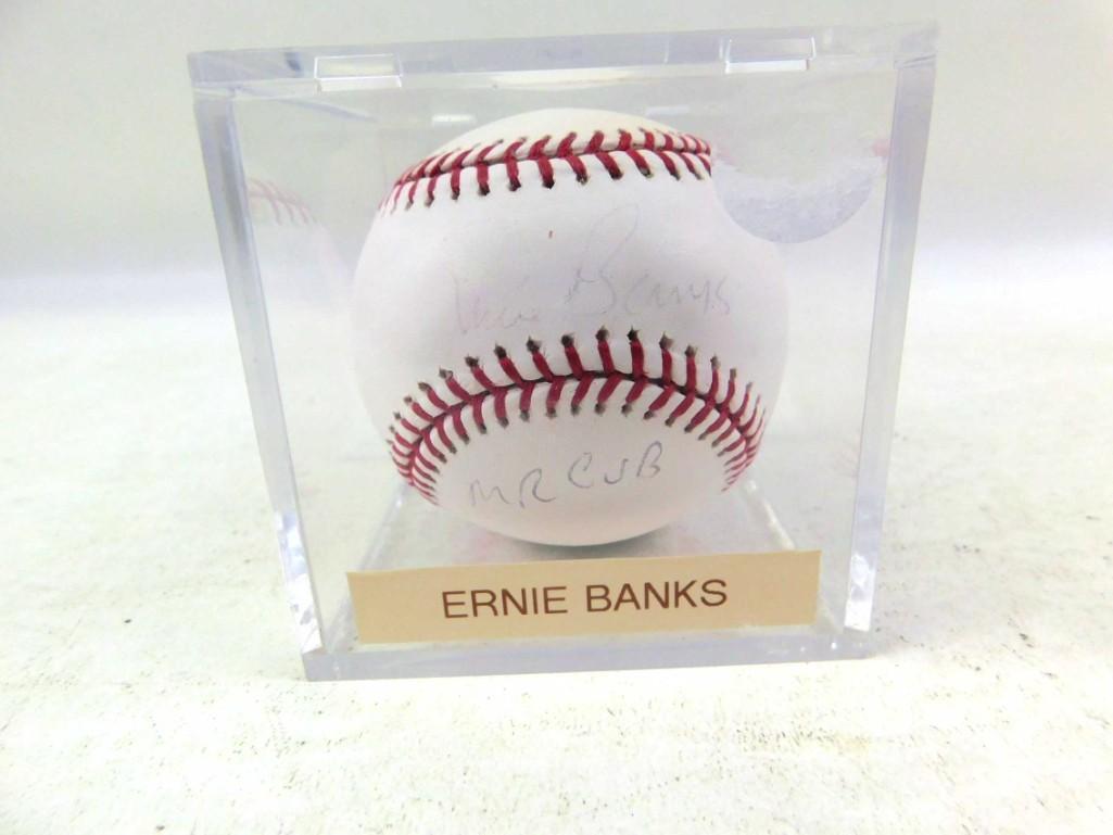 Ernie Banks Signed Baseball with COA "Mr. Cub" (1 of 5)