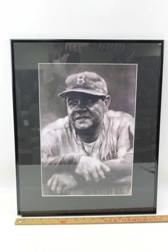 Framed Babe Ruth Print 16" x 20" (1 of 2)
