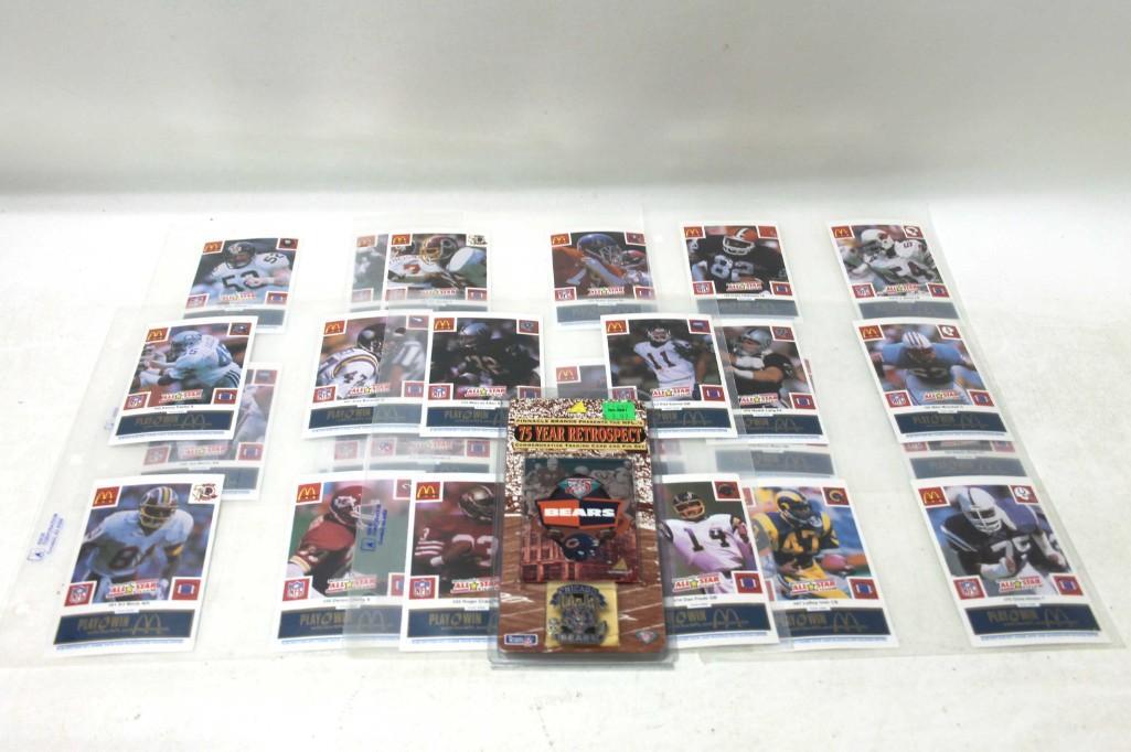 McDonald's Football Cards, Chicago Bears Pin/Card Set, (1 of 3)