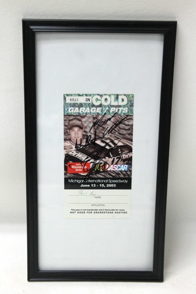 Framed NASCAR Ticket Stub Signed by Matt Kenseth, Mark (1 of 3)