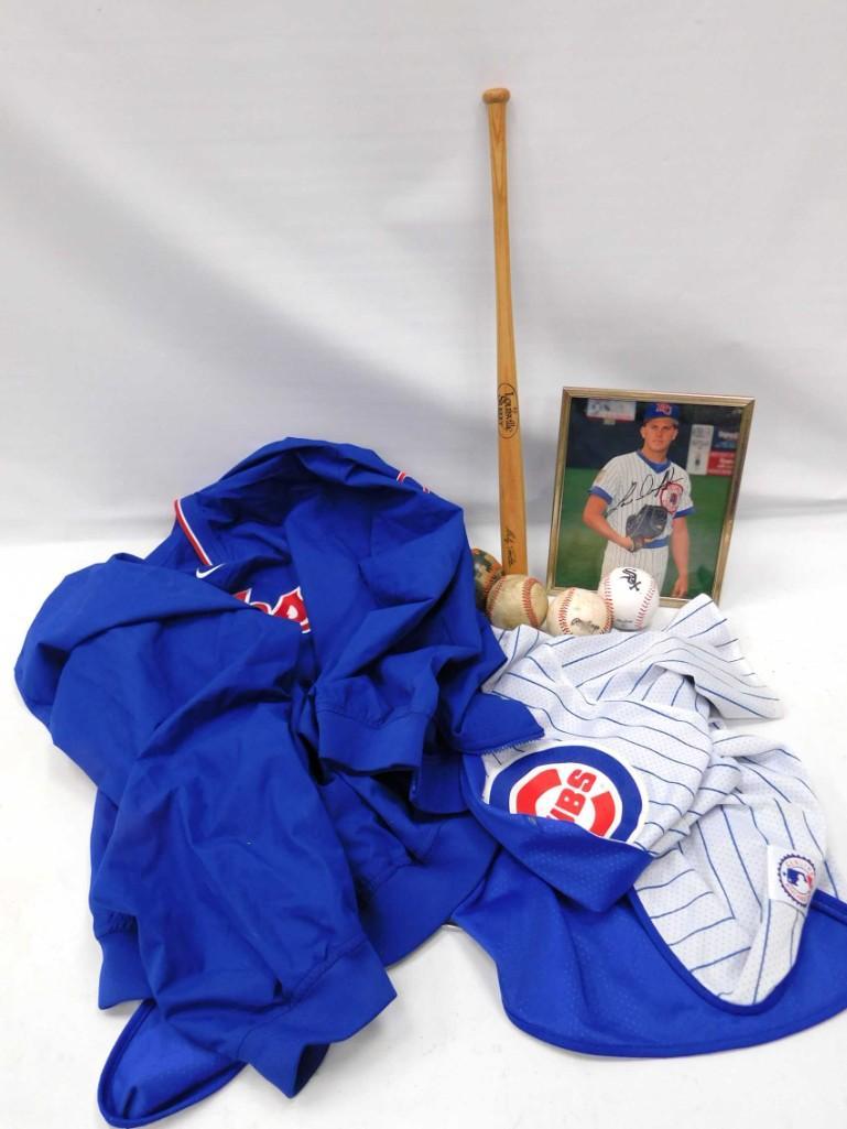 Lot of Sports etc. XXL Cubs Jersey, Mini Louisville: Lot of Sports etc. XXL Cubs Jersey, Mini Louisville Slugger, Balls, etc.