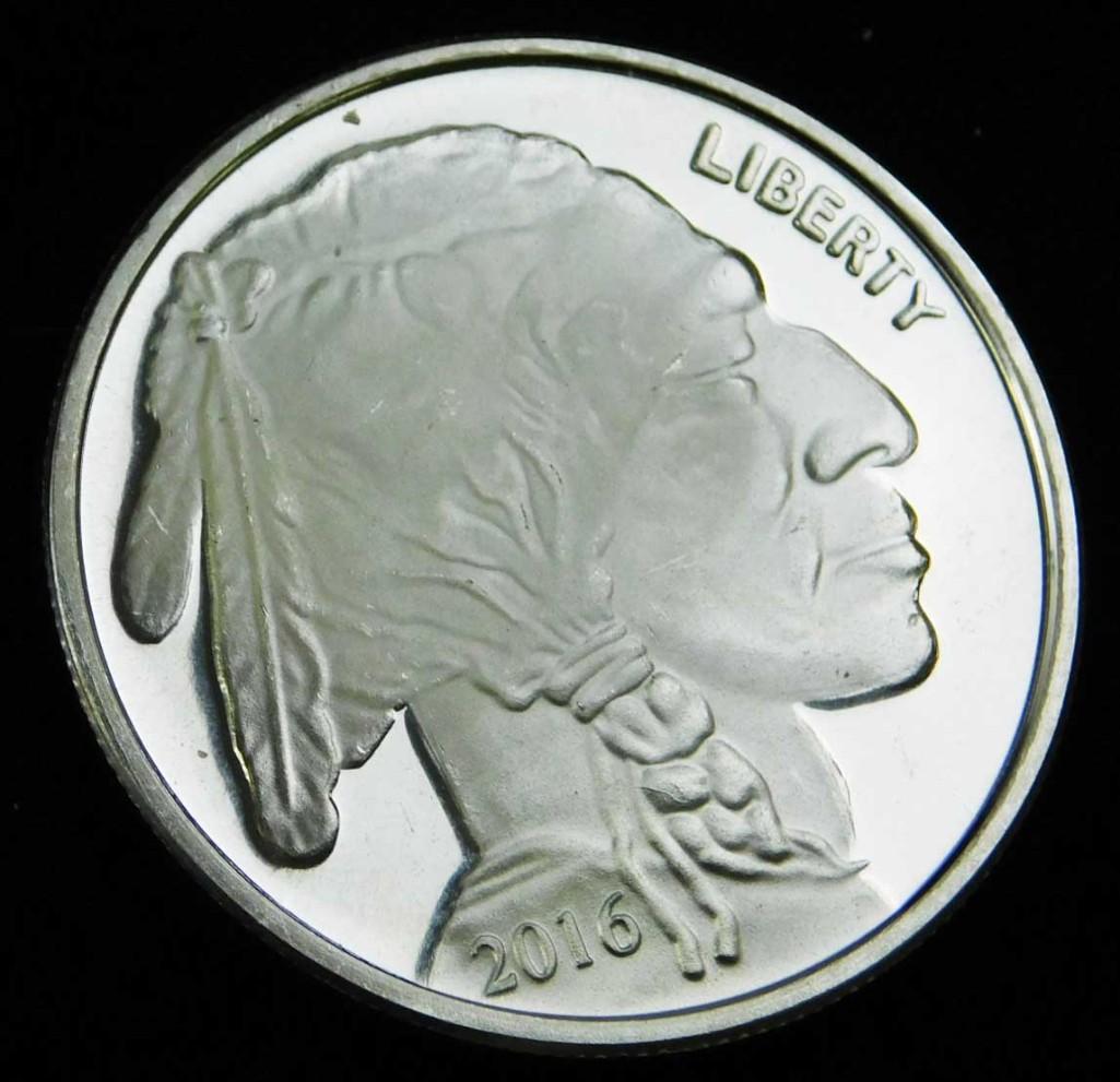 2016 BU Indian Head Buffalo 1 oz Silver Round Coin (1 of 2)