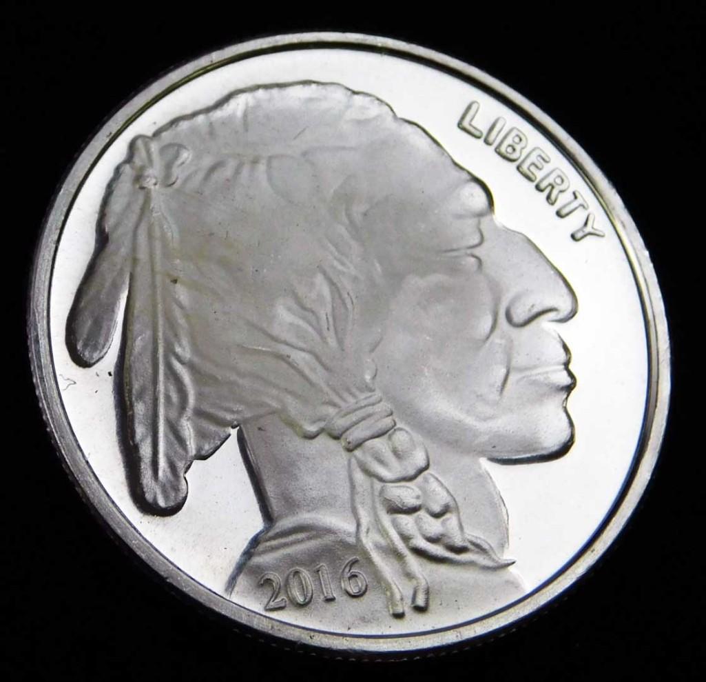 2016 BU Indian Head Buffalo 1 oz Silver Round Coin (1 of 2)