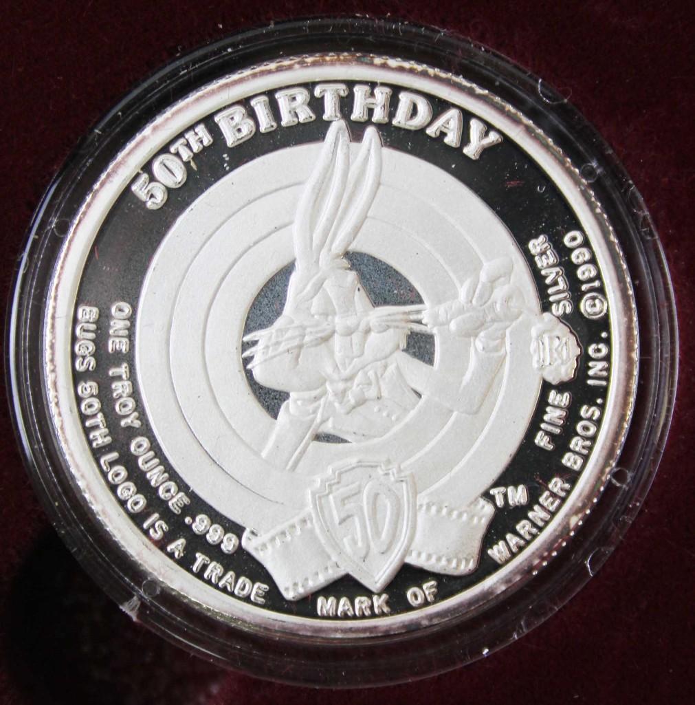 Bugs Bunny 50th Birthday 1 oz Silver Round Limited (1 of 4)