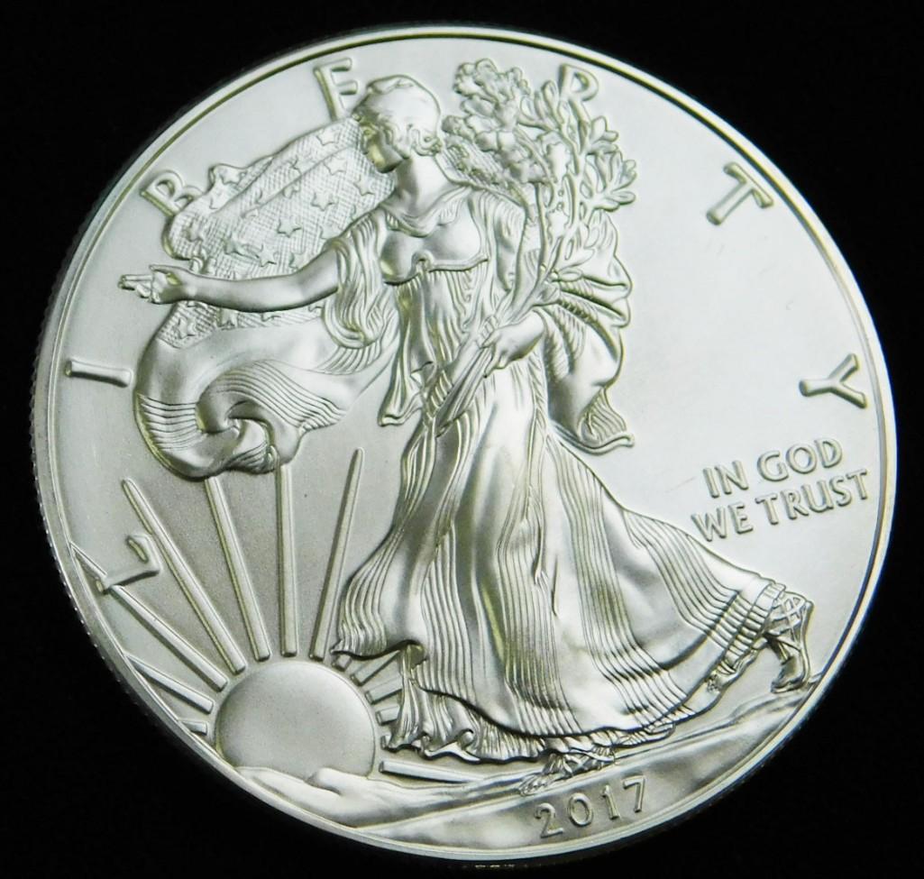 2017 BU American Silver Eagle 1 oz Silver Round (1 of 2)