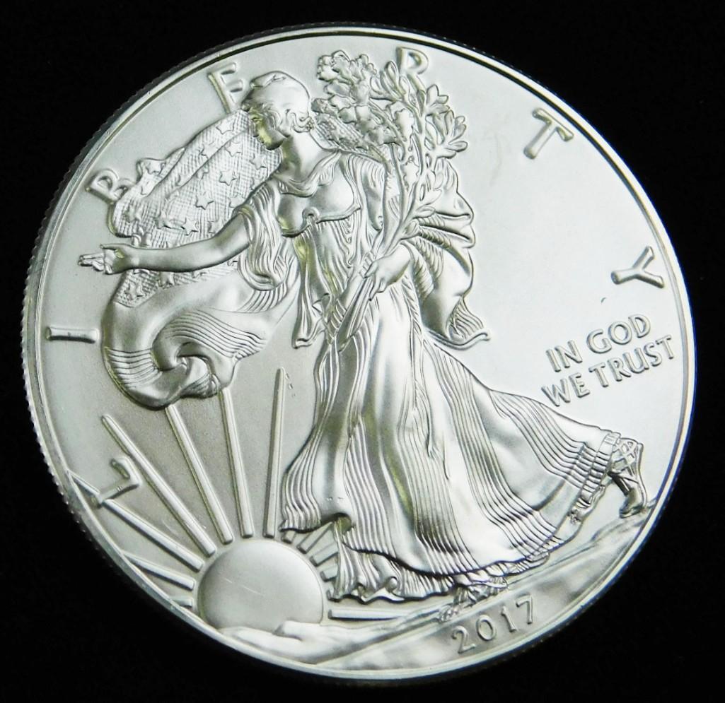 2017 BU American Silver Eagle 1 oz Silver Round (1 of 2)