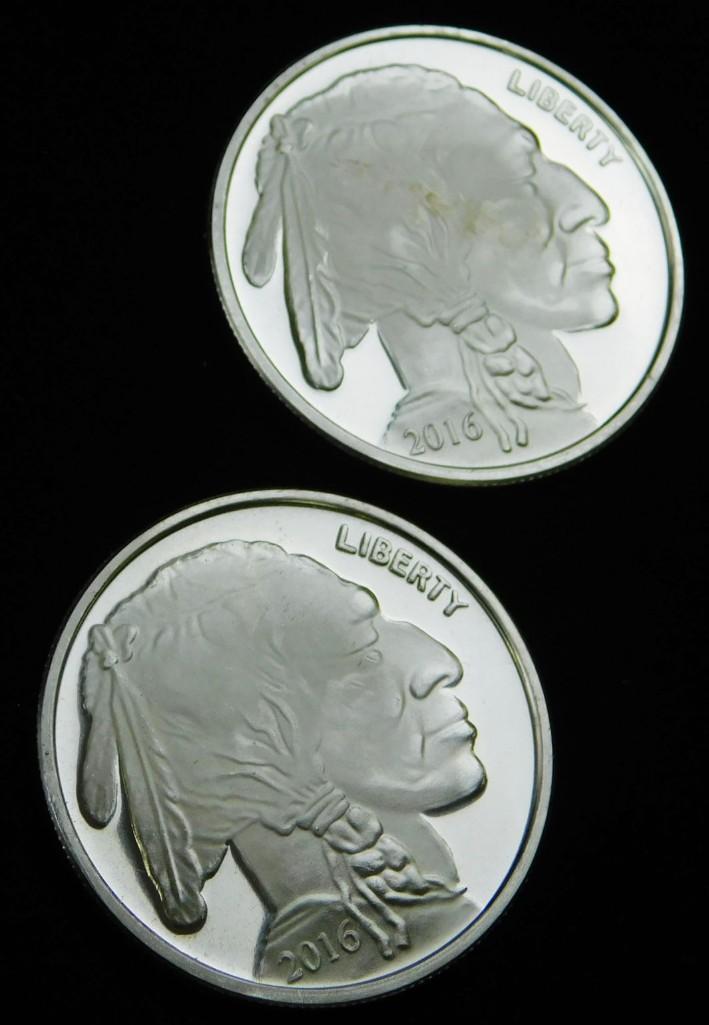 2 Brilliant Uncirculated 2016 Indian Head Buffalo 1 oz (1 of 2)