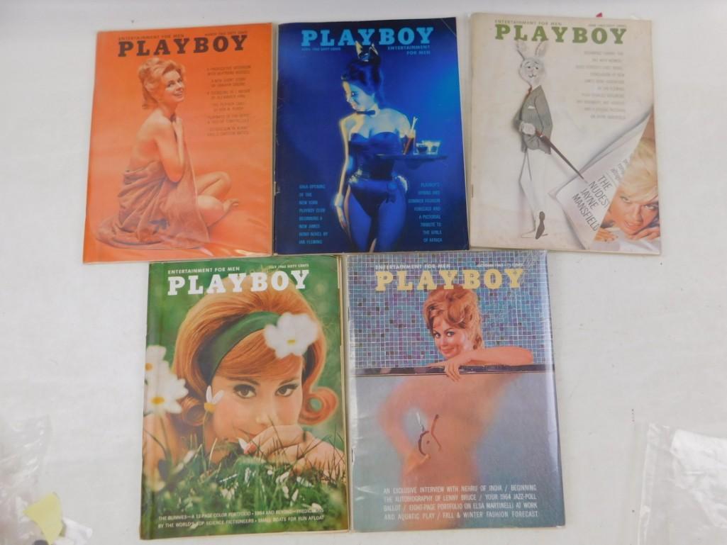 Lot of 5 Playboy Magazines from 1963 (1 of 4)