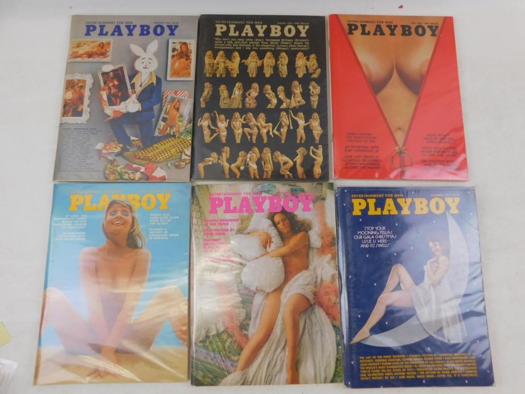 Lot of 6 Playboy Magazines from 1973 (1 of 4)