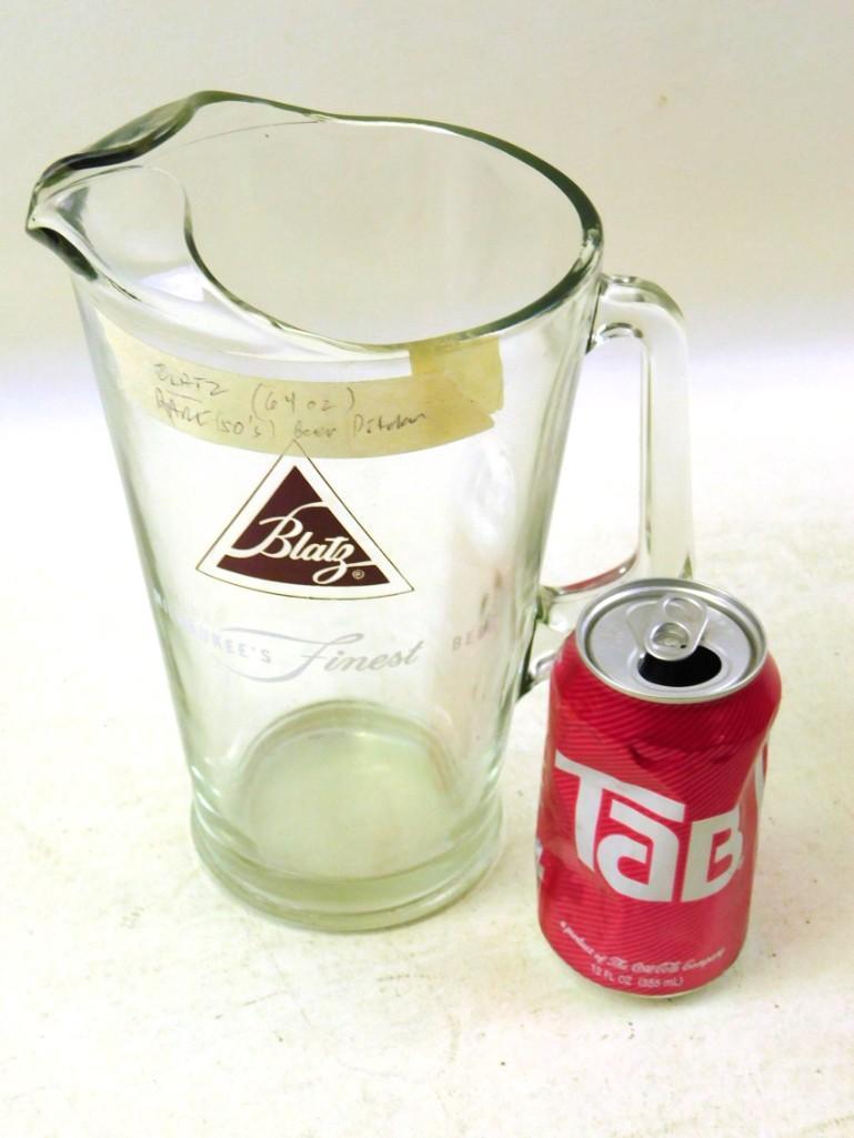 Vintage Blatz Glass Beer Pitcher (1 of 2)