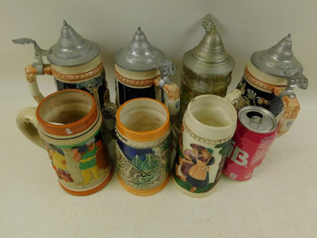 Lot of 7 assorted beer steins (1 of 2)