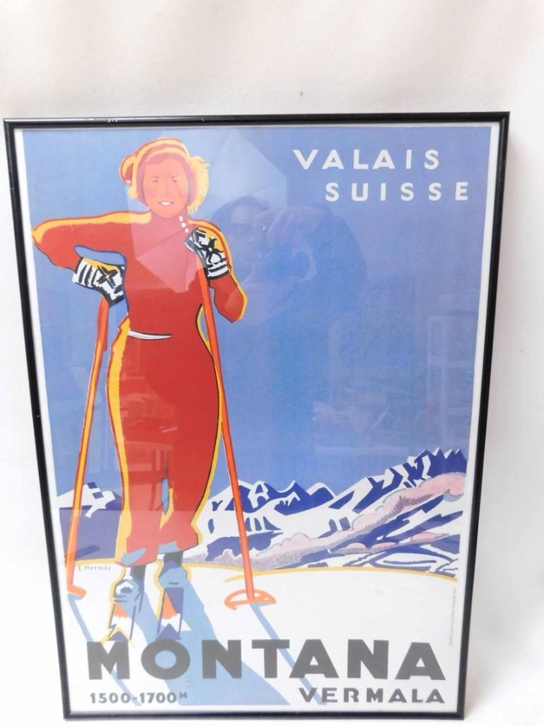 Framed E Hermes Valais Suisse Montana Vermala Poster (1 of 5)