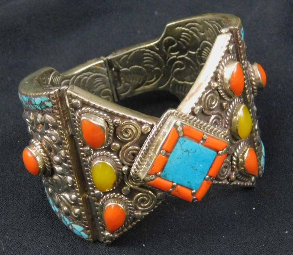 Large Decorative Bracelet Stamped 925 (1 of 3)