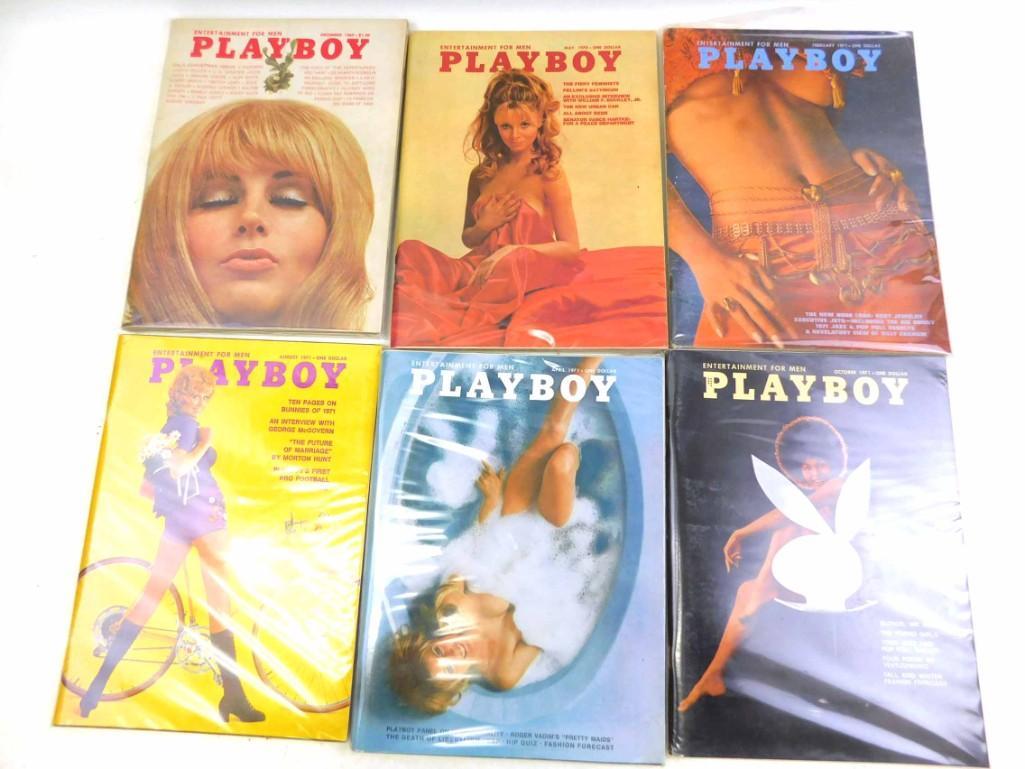 Lot of 6 Playboy Magazines from 1969-1971 (1 of 4)