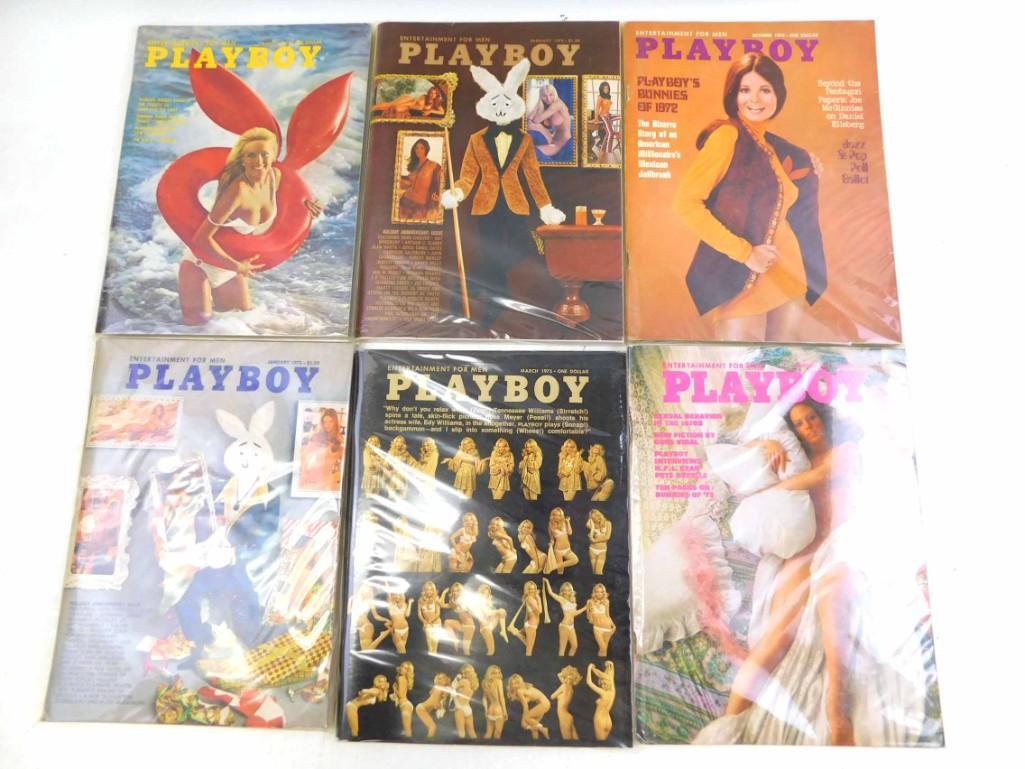 Lot of 6 Playboy Magazines from 1972 and 1973 (1 of 4)