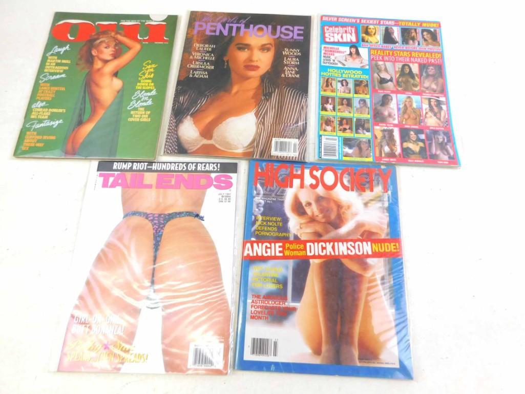 Lot of 5 Adult Magazines including Oui, Penthouse, (1 of 4)