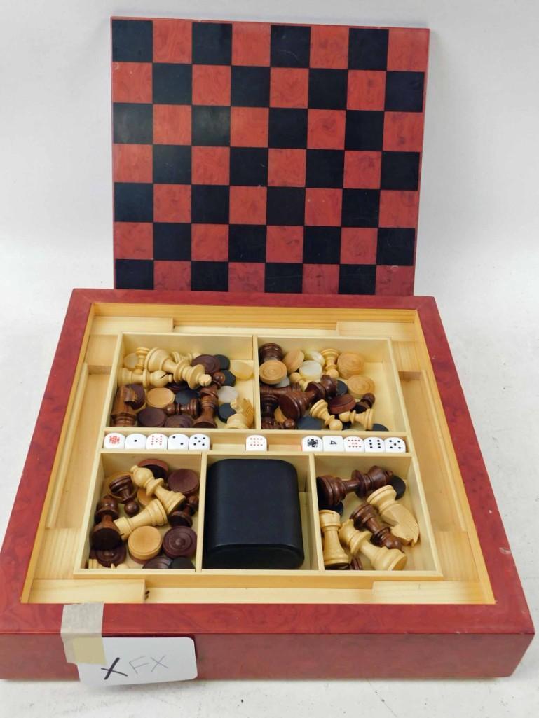 Wood Chess Checkers Backgammon Set (1 of 3)
