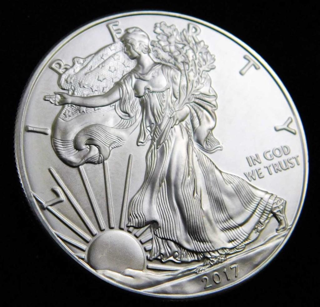 2017 BU American Silver Eagle 1 oz Silver Round (1 of 2)