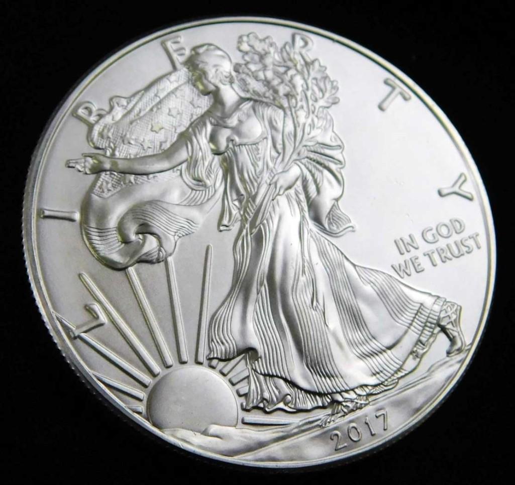 2017 BU American Silver Eagle 1 oz Silver Round (1 of 2)
