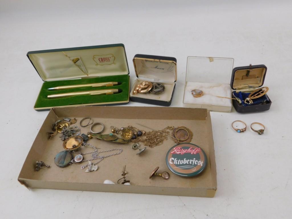 Vintage Smalls lot including Cross Pens, Jewelry, etc. (1 of 5)