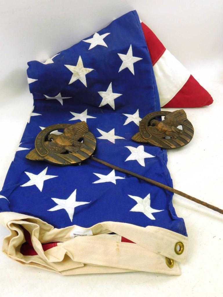 50 Star US Flag with World War II Markers (1 of 3)