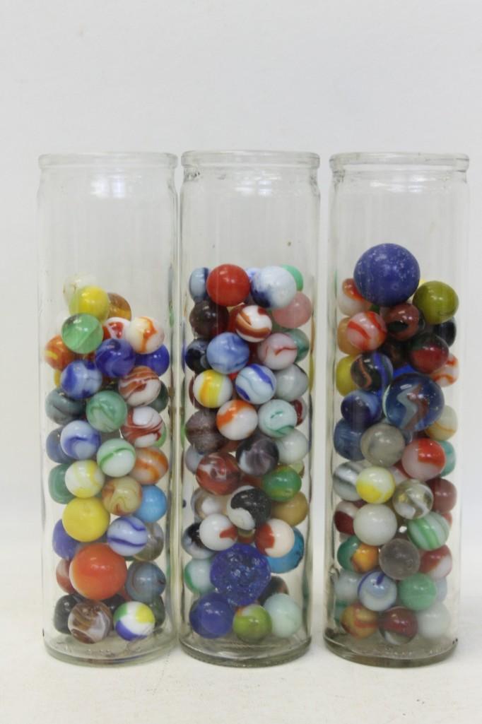 3 Tall Glasses full of Marbles: 3 Tall Glasses full of Marbles. Don't lose them!