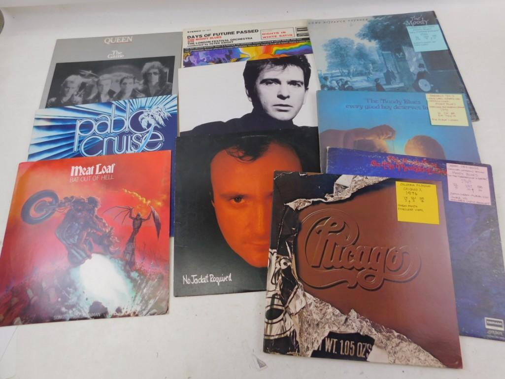 Lot of 10 Vinyl LP Records including Moody Blues, (1 of 5)
