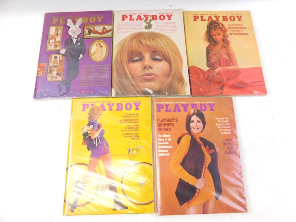Lot of 5 Playboy Magazines from 1968-1971 (1 of 4)