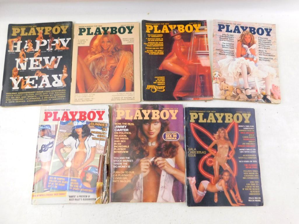 Lot of 7 Playboy Magazines from 1976: Lot of 7 Playboy Magazines from 1976