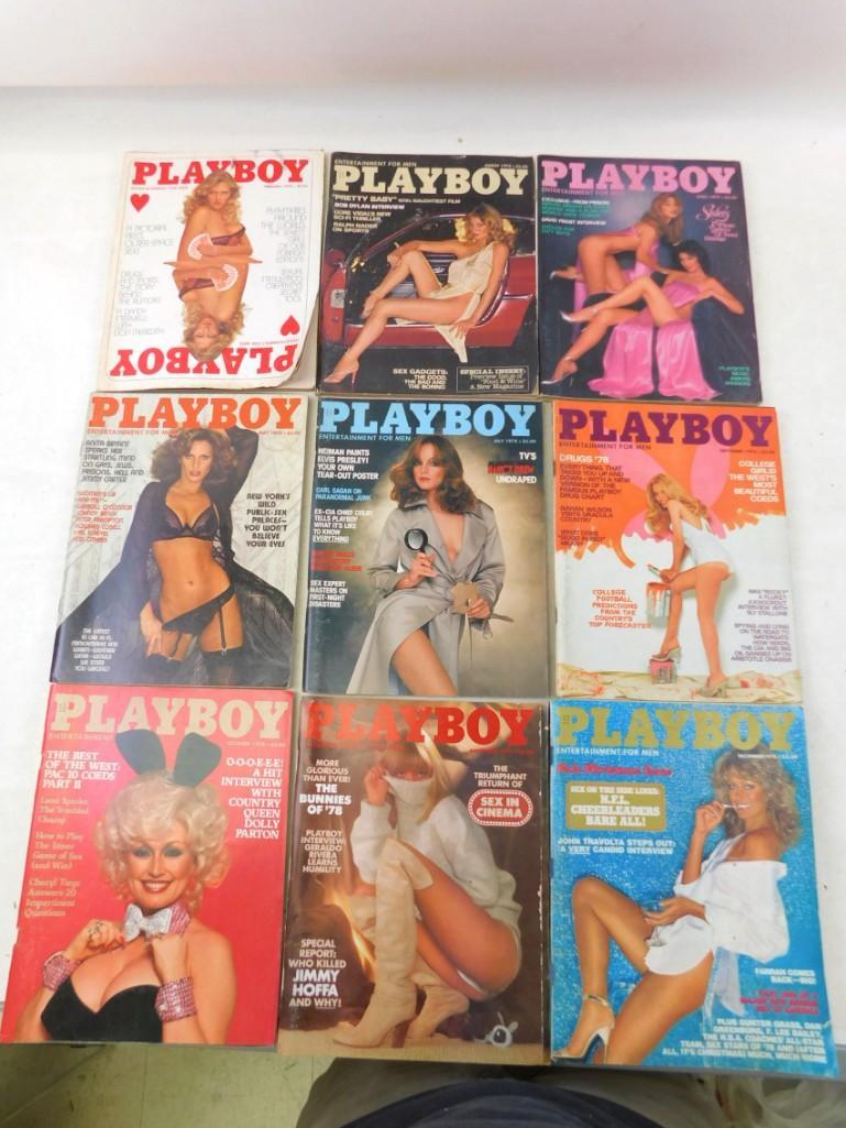 Lot of 9 Playboy Magazines from 1978 (1 of 3)