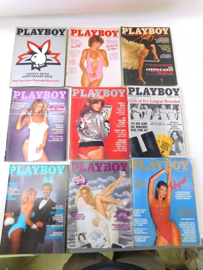 Lot of 9 Playboy Magazines from 1979 (1 of 3)