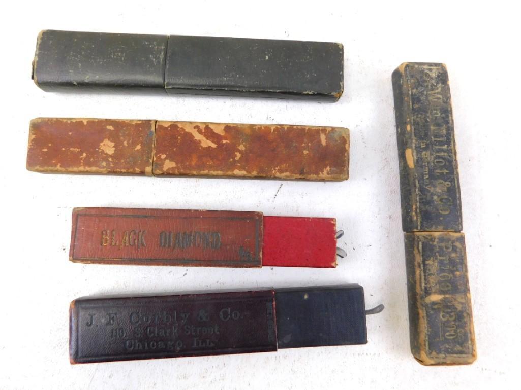 Lot of Antique straight Razor blades with cases (1 of 5)