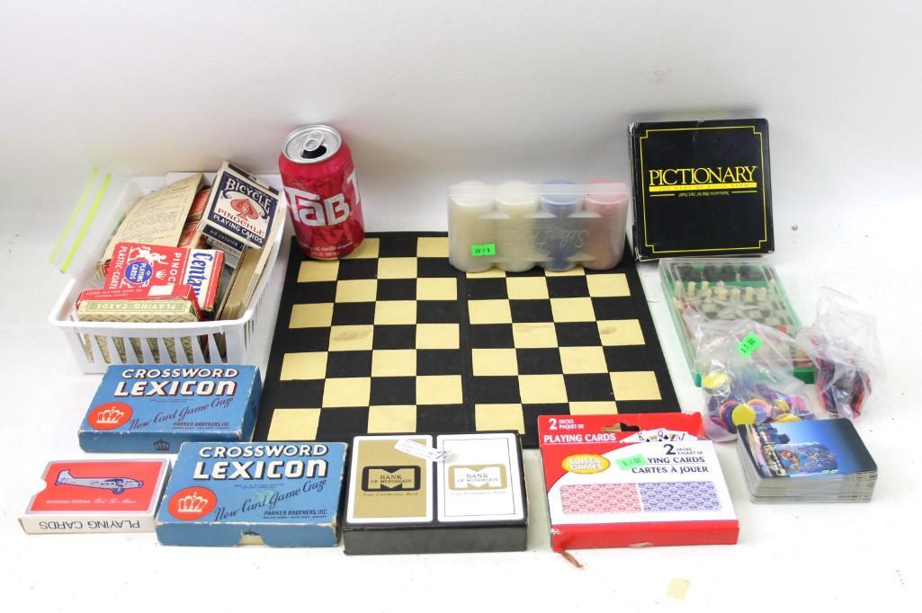 Game Lot incl Playing Cards, Checker Board, Crossword (1 of 5)
