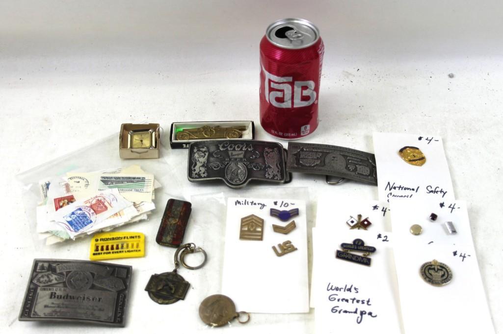 Lot of Collectibles incl Coors Banquet Belt Buckle, (1 of 5)
