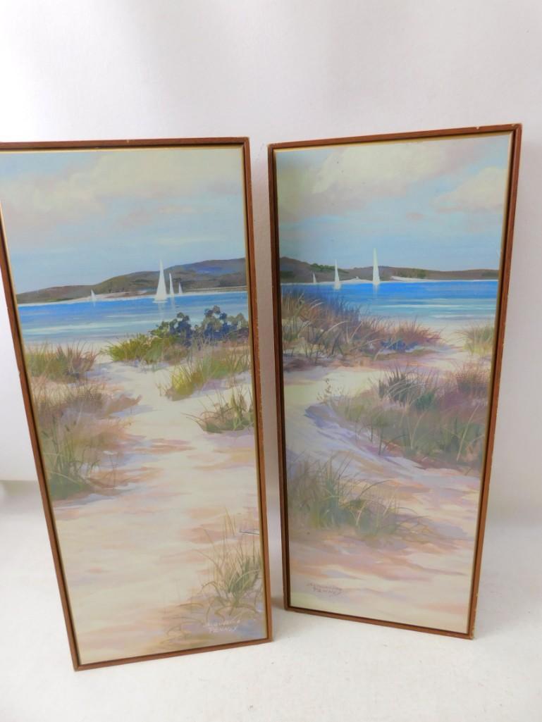 Set of 2 Sailboat Beach Scene Prints Jacqueline Penney (1 of 3)
