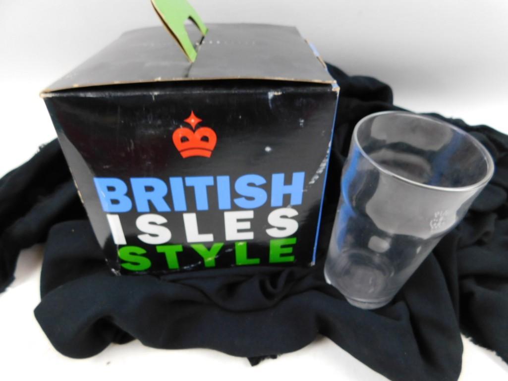 Set of 4 British Isles Style Pint Glasses with Marshall: Set of 4 British Isles Style Pint Glasses with Marshall Field's Branding