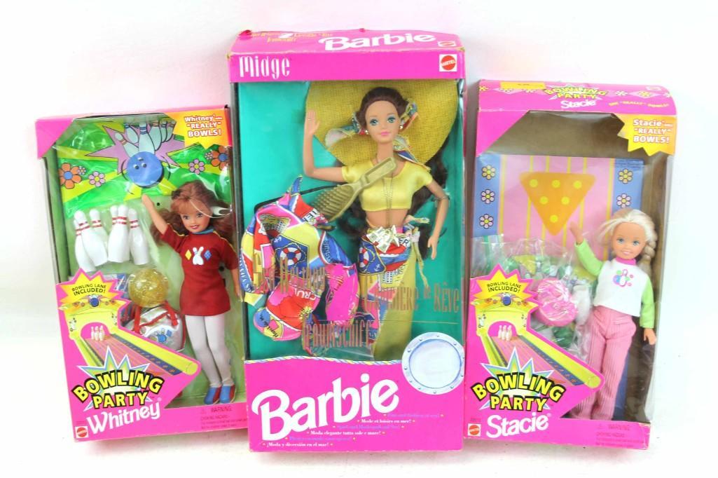 3 Barbies incl 1992 Sea Holiday Cruise Barbie Midge (1 of 5)