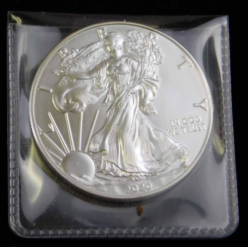 2020 BU American Silver Eagle 1 oz Silver Round (1 of 2)