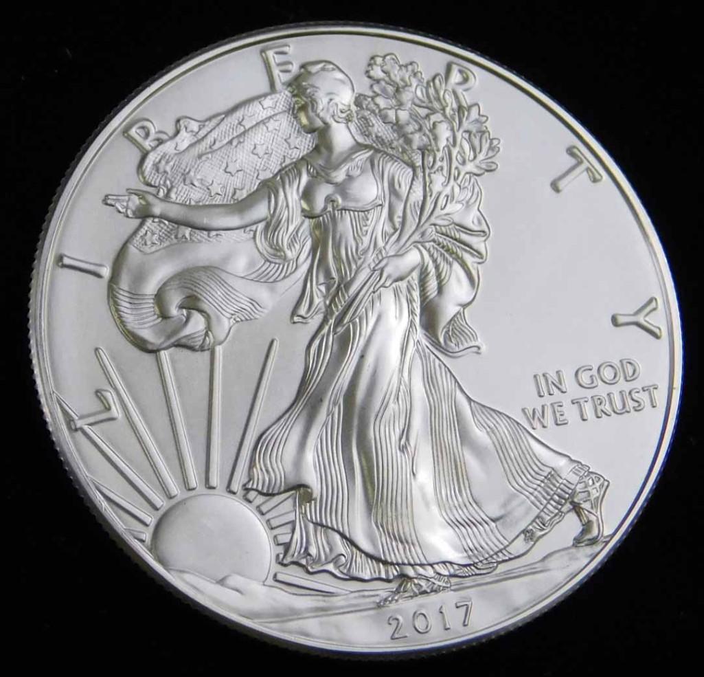 2017 BU American Silver Eagle 1 oz Silver Round (1 of 2)