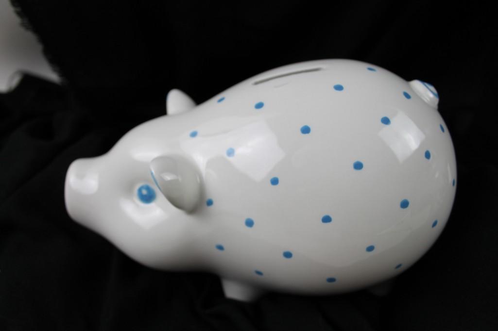 Tiffany Ceramic Piggy Bank: Tiffany Ceramic Piggy Bank. Hand Painted