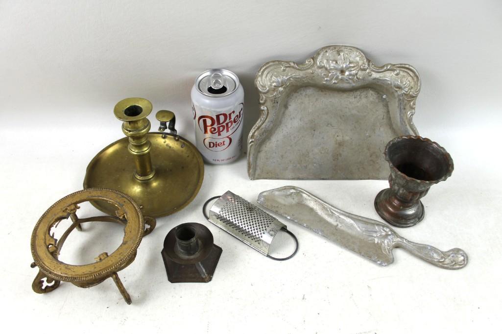 Silent Butler, Vintage Brass, Grater, misc. Lot: Silent Butler, Vintage Brass, Grater, misc. Lot