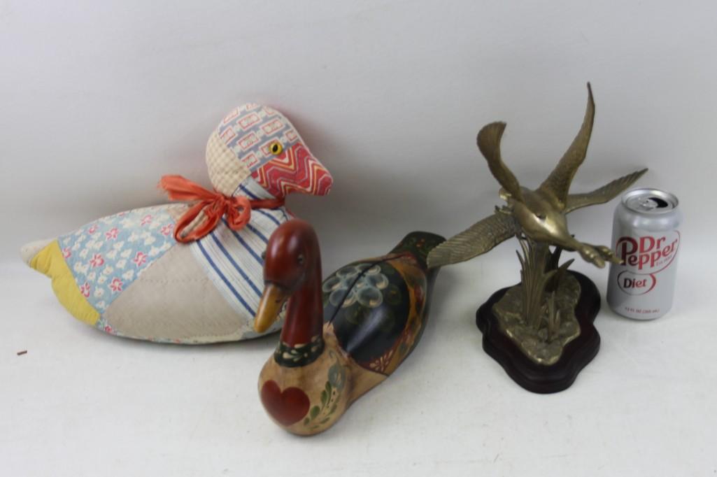 Duck / Goose Lot, brass, wood, etc.: Duck / Goose Lot, brass, wood, etc.