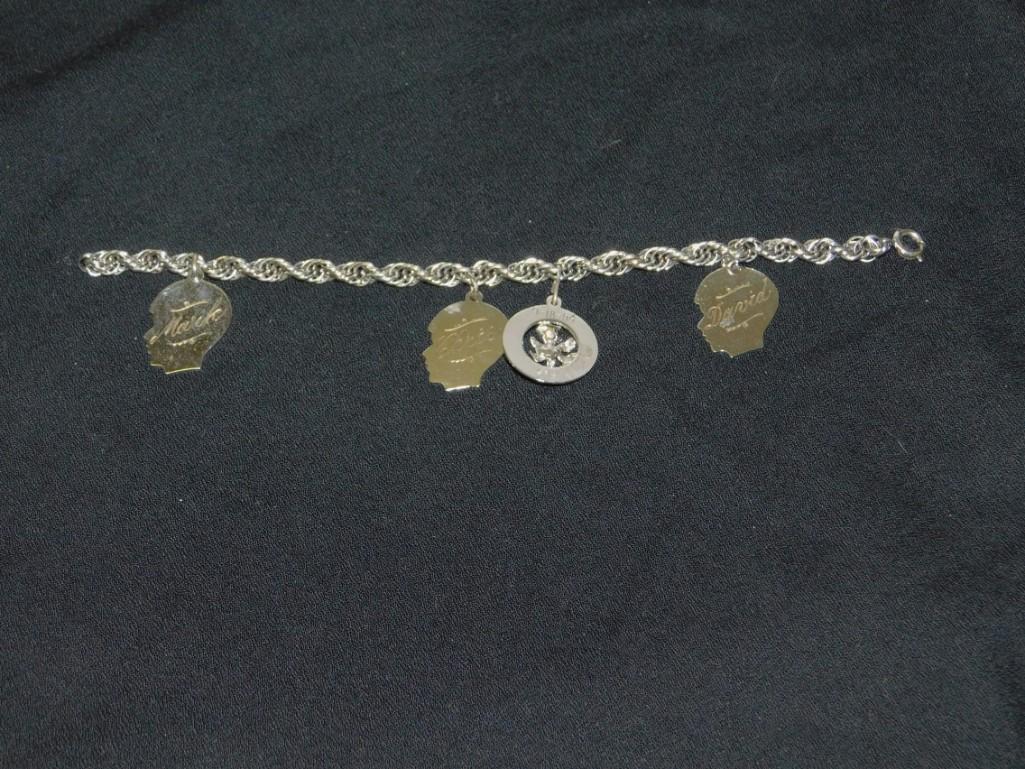 Charm Bracelet with some charms marked 925: Charm Bracelet with some charms marked 925