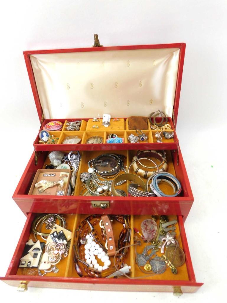 Large Jewelry Box full of Costume Jewelry: Large Jewelry Box full of Costume Jewelry