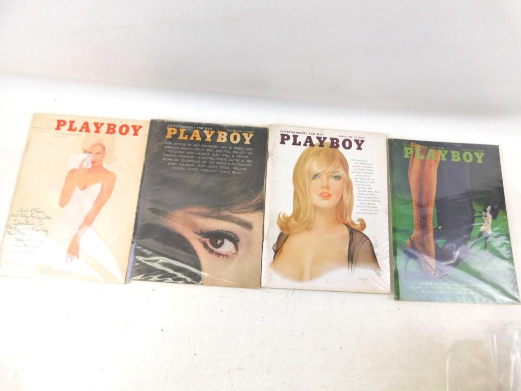 Lot of 4 Playboy Magazines Feb 62 Oct 64 Mar 65 May 65 (1 of 3)