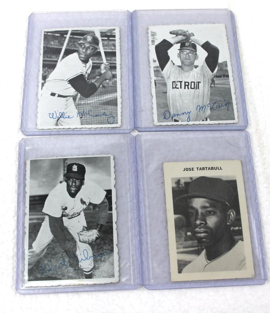 3 Vintage 1969 Deckle Baseball Cards and a 1930's card (1 of 5)