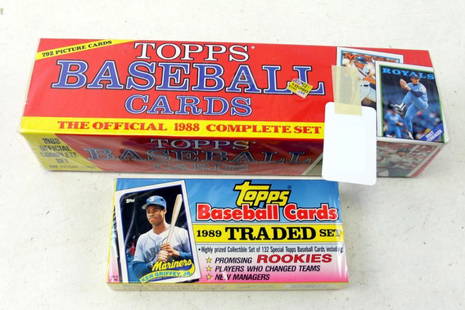 1989 Sealed Topps Baseball Traded Set and 1988 Sealed: 1989 Factory Sealed Topps Baseball Traded Set and 1988 Factory Sealed Topps Complete Baseball Set