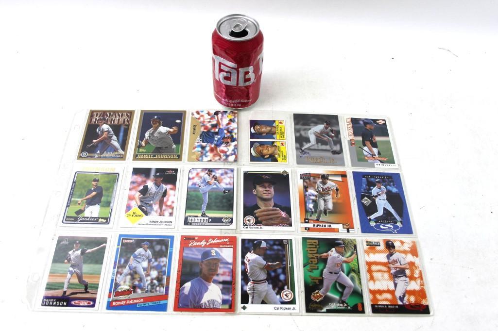 Lot of 18 Baseball Cards incl Randy Johnson and Cal (1 of 4)