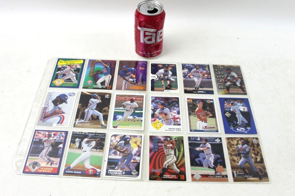 Lot of 18 Baseball Cards incl 9 Chipper Jones and 9 (1 of 4)