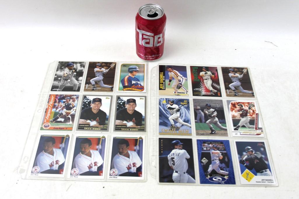 Lot of 18 Baseball Cards incl Jeff Bagwell , Jim Rice , (1 of 4)